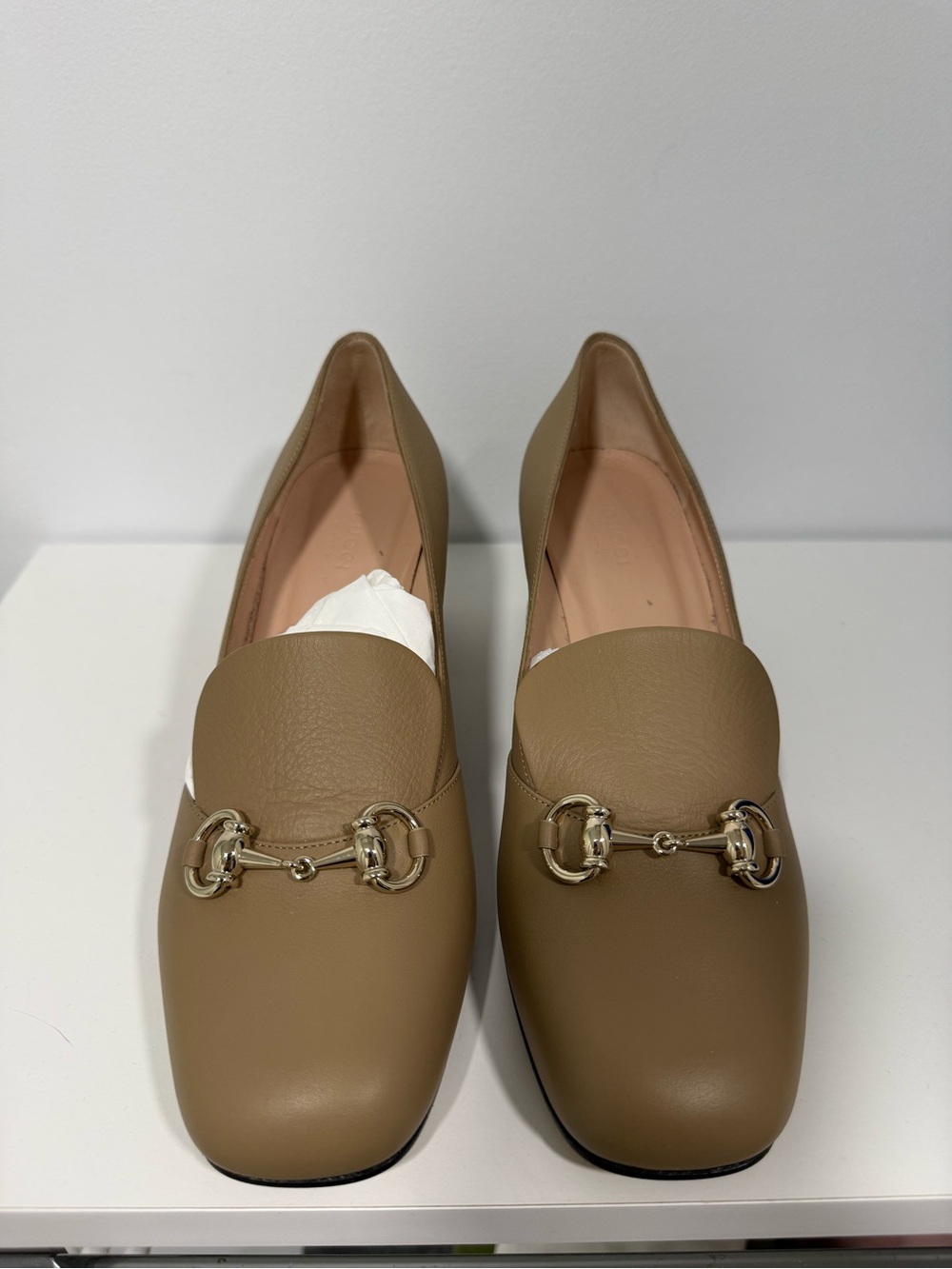 Gucci Taupe Leather Horsebit Loafer - Picture 2 of 8